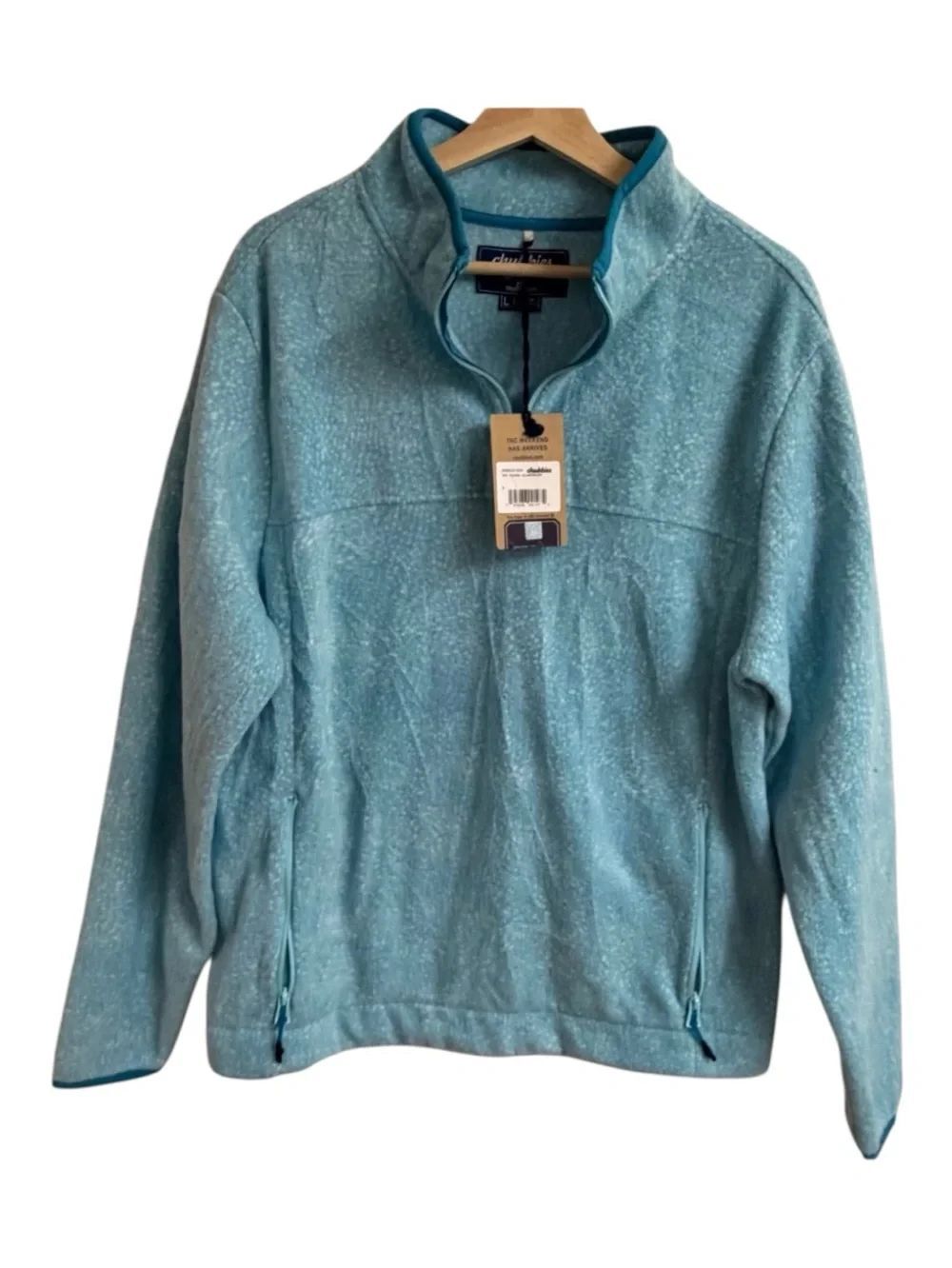 Chubbies The Tundra 1/4 Quarter Zip Fleece Pullover Blue Heather Men, Large, NWT